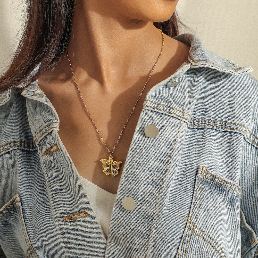 Butterfly "I Love You" Pendant Necklace