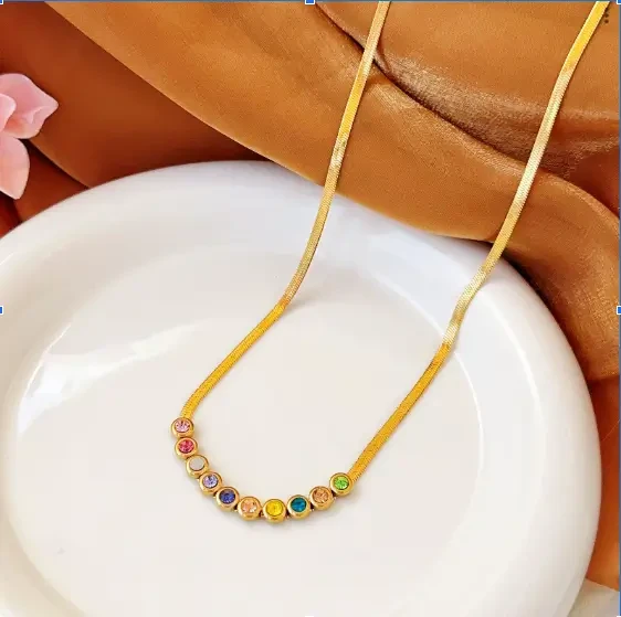 Radiant Gold Multi-Gemstone Bead Necklace