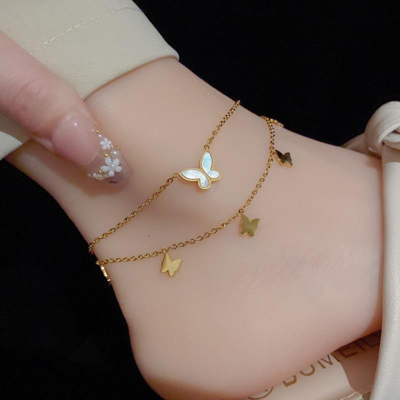 Double Chain Butterfly Anklet