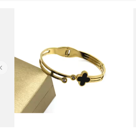 Stylish  Clover Bracelet with Gem Accents