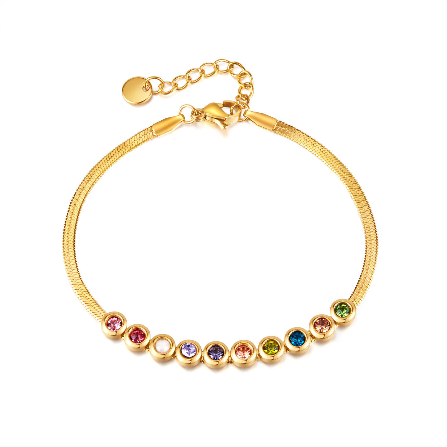 Vibrant Gold Multi-Gemstone Bead Bracelet