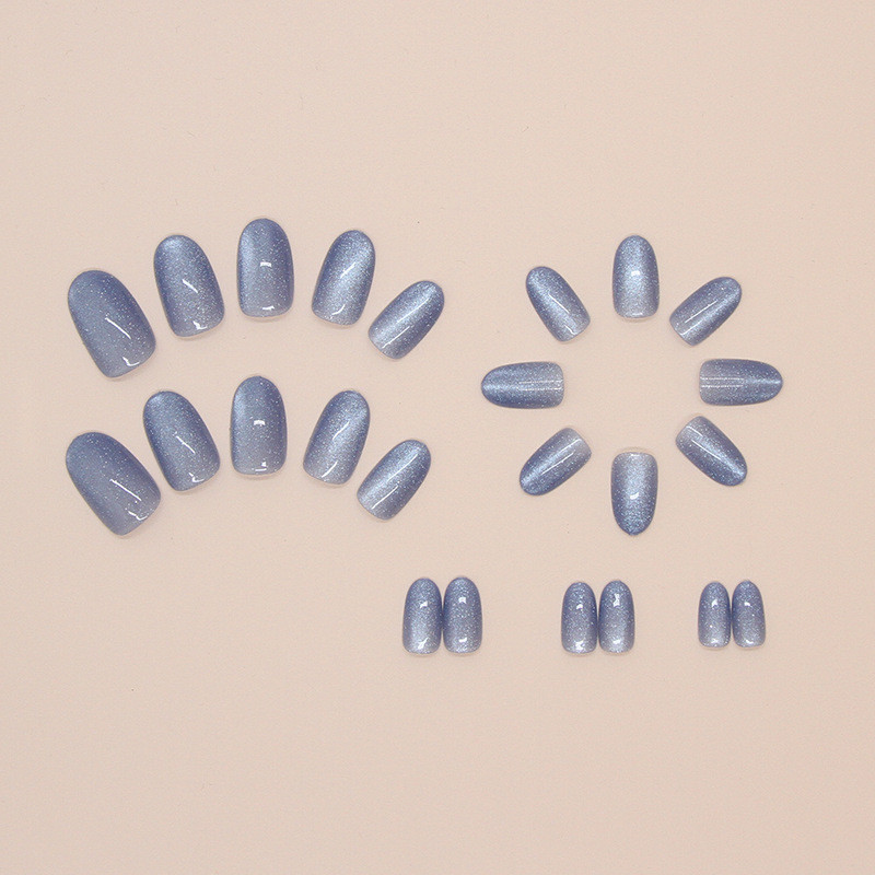Glitter Blue Nail Tips Set
