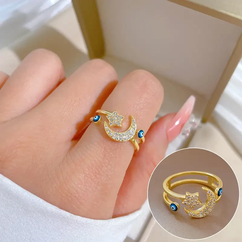 Celestial Moon Star Ring
